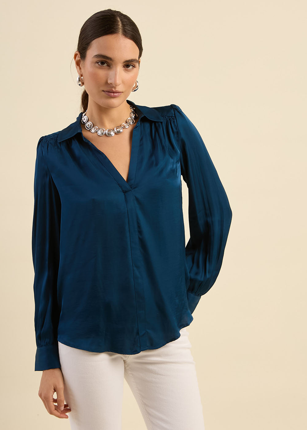 V-neck flowing blouse - Sud Express - 6 - Sud Express