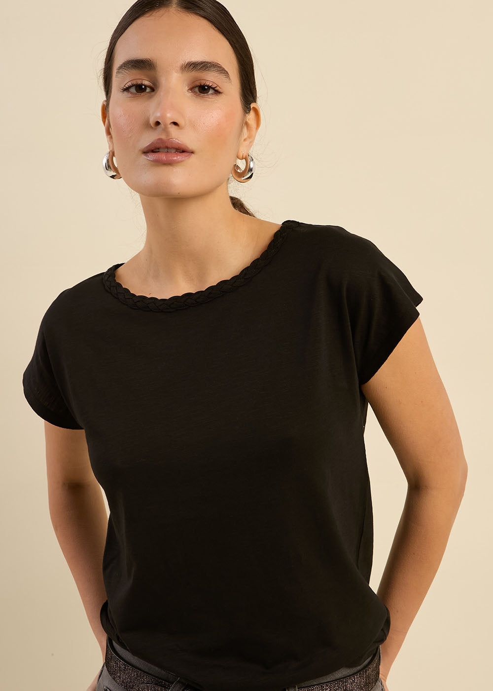 Embroidered boat neck t-shirt - Sud Express - 1 - Sud Express