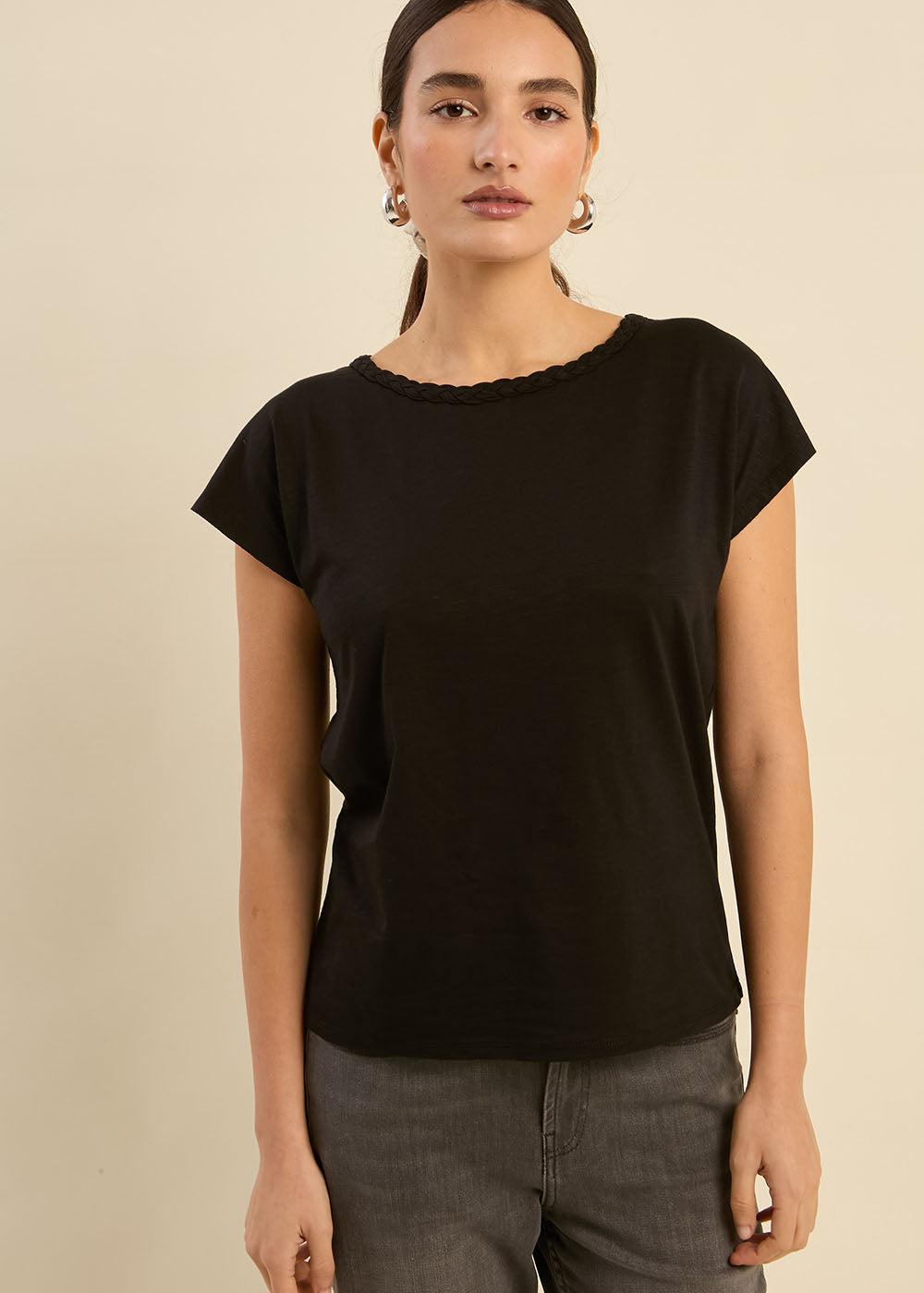 Embroidered boat neck t-shirt - Sud Express - 5 - Sud Express