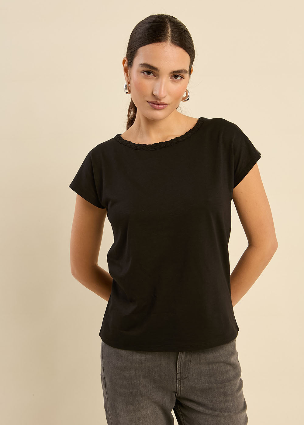 Embroidered boat neck t-shirt - Sud Express - 6 - Sud Express