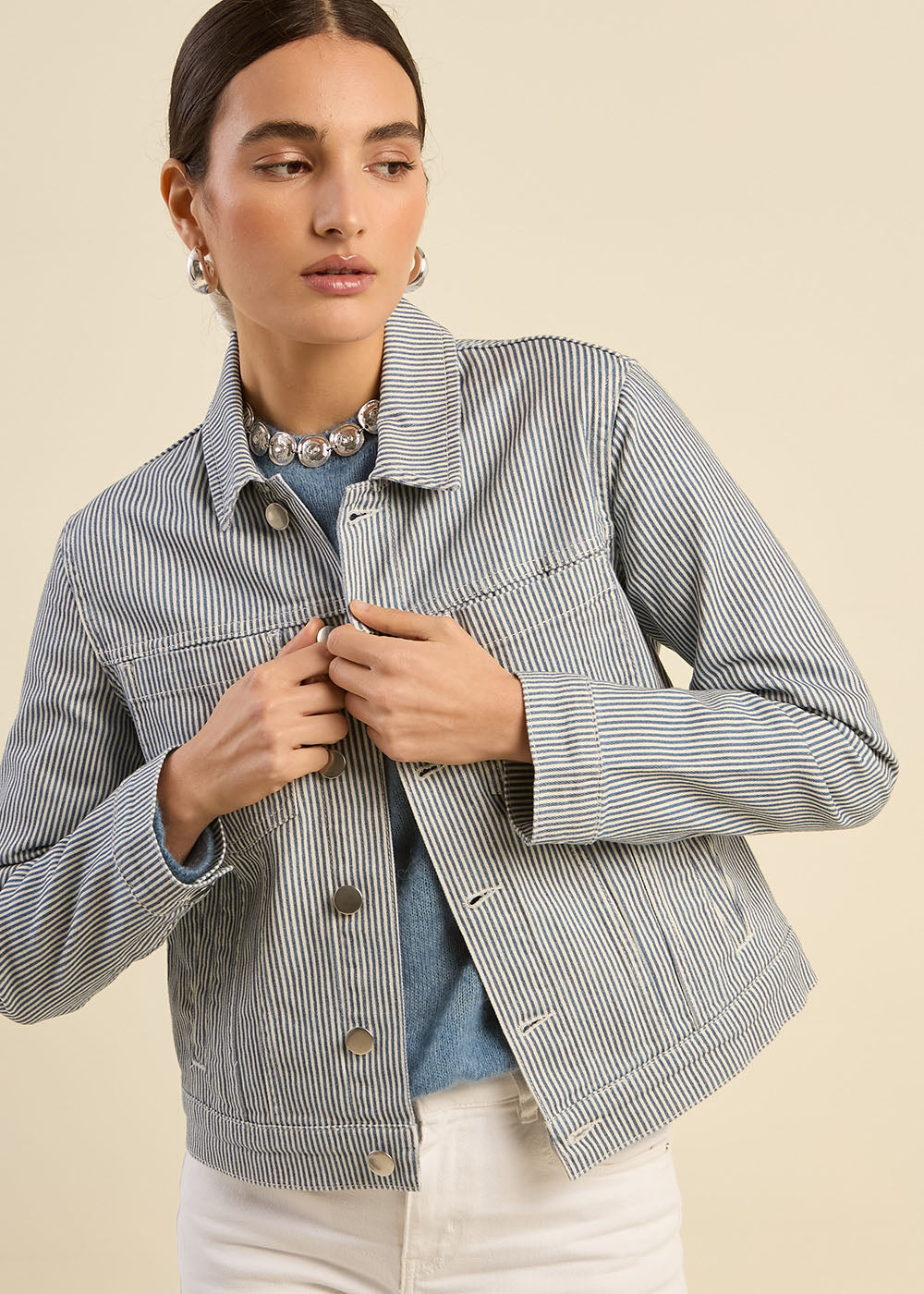 VENALI Striped jacket - 1 - Sud Express - Sud Express