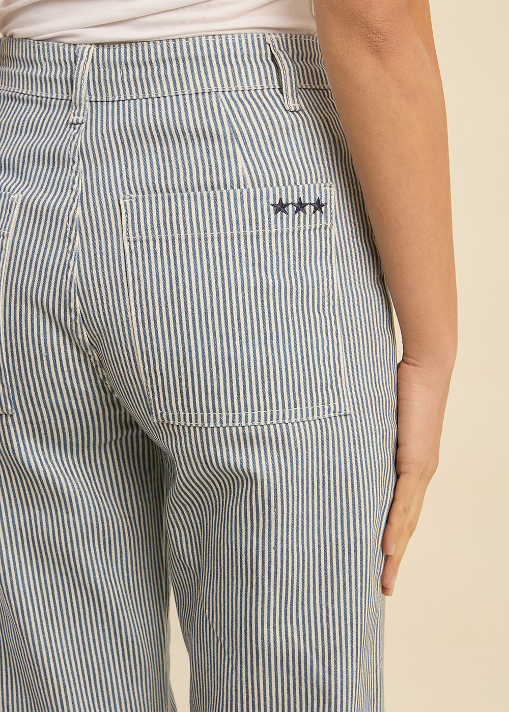 PANELI Straight-leg striped high-waisted trousers - 3 - Sud Express - Sud Express