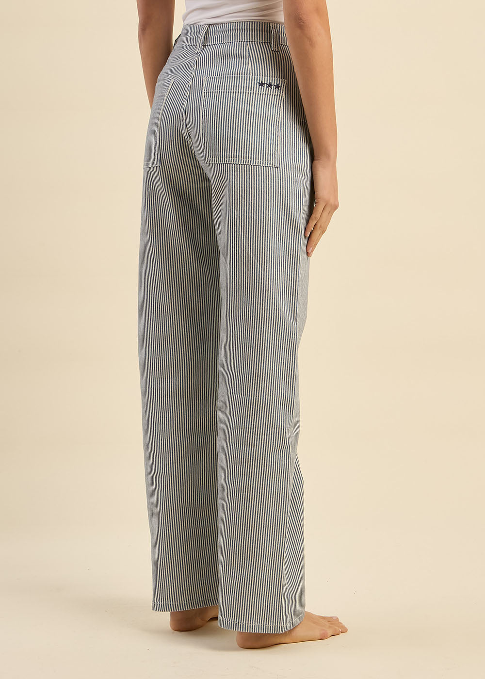 PANELI Straight-leg striped high-waisted trousers - 4 - Sud Express - Sud Express