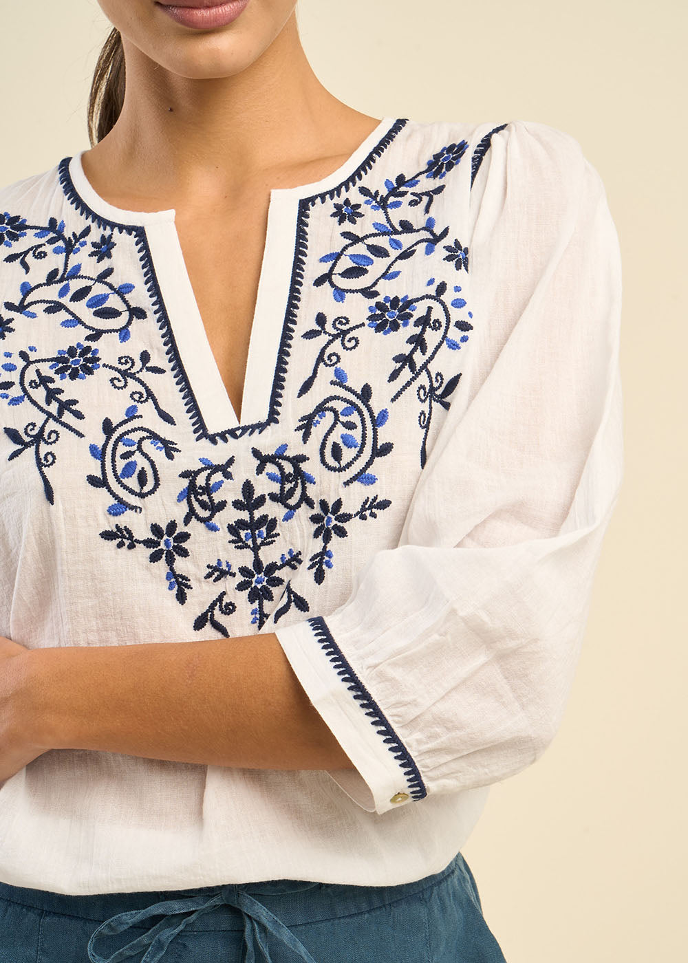 TALOUISE Embroidered blouse - 2 - Sud Express - Sud Express