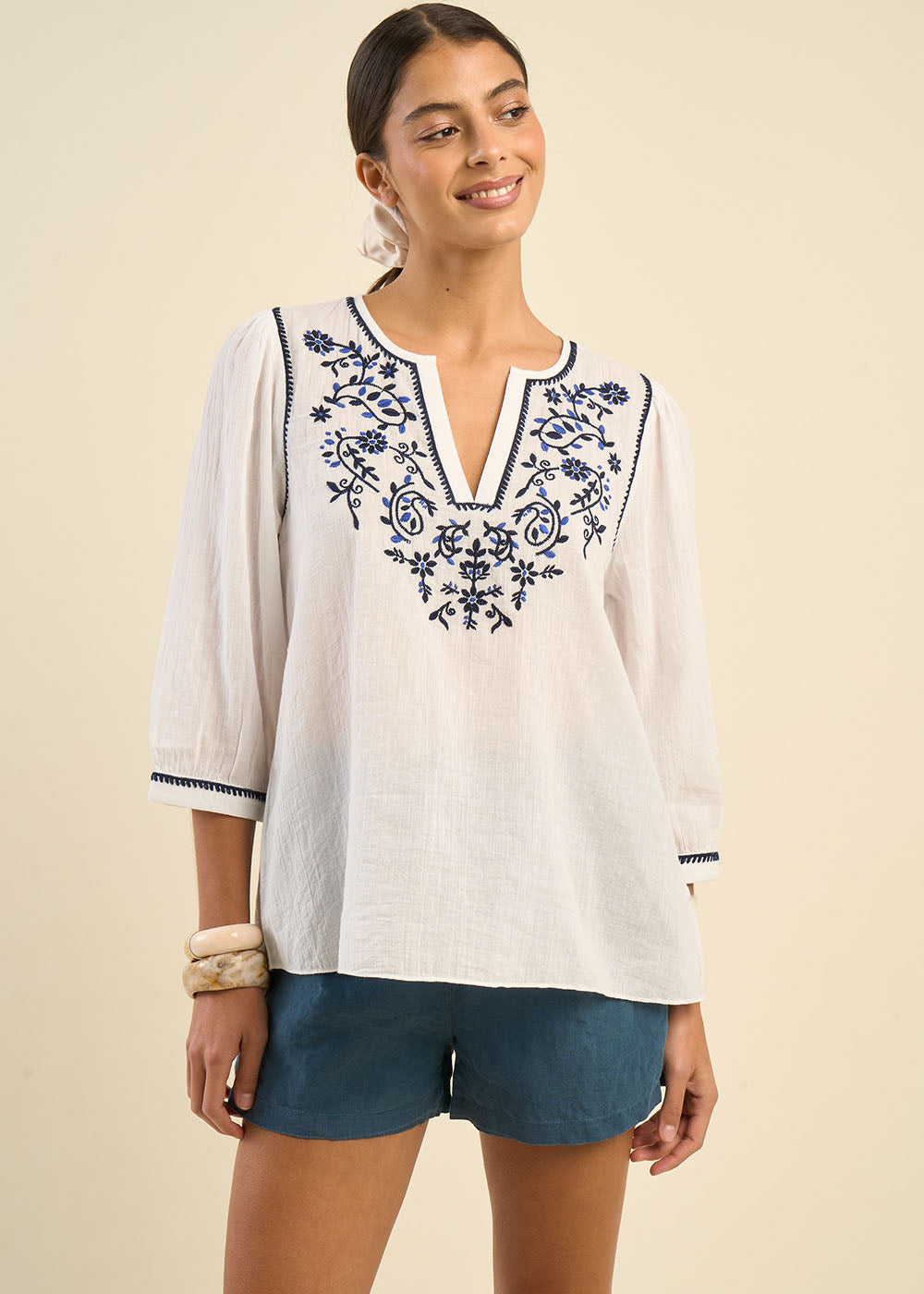 TALOUISE Embroidered blouse - 4 - Sud Express - Sud Express