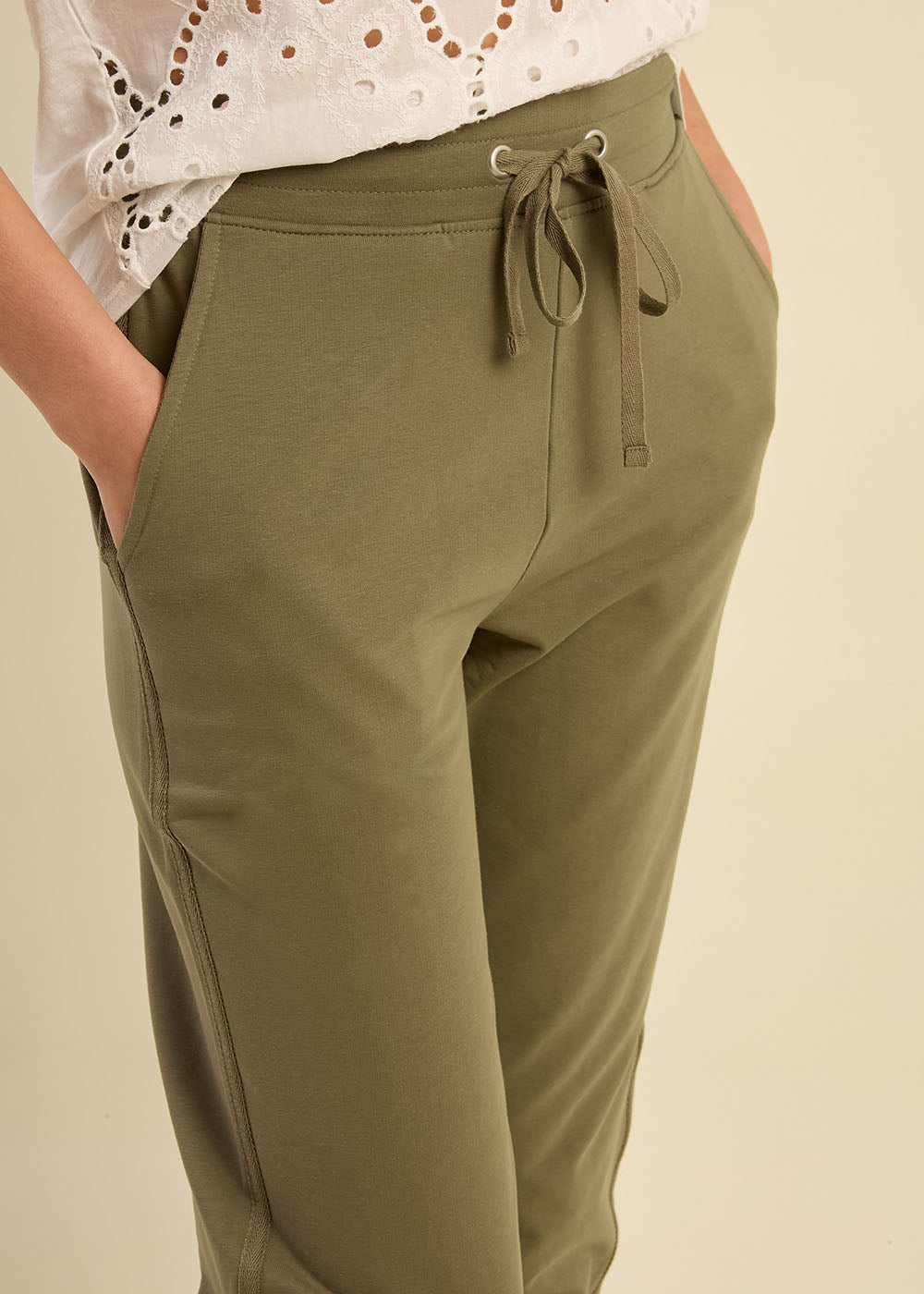 JOLENE Straight jogging trousers with lurex band - 4 - Sud Express - Sud Express