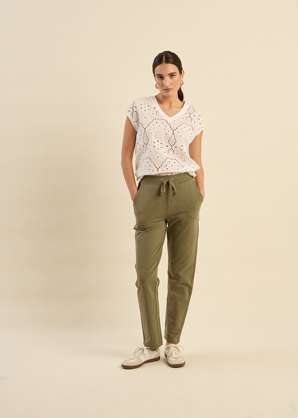 Straight jogging trousers with lurex band - Sud Express - 6 - Sud Express