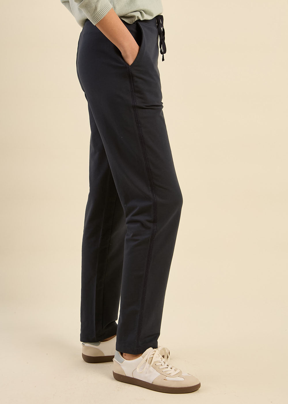 JOLENE Straight jogging trousers with lurex band - 2 - Sud Express - Sud Express