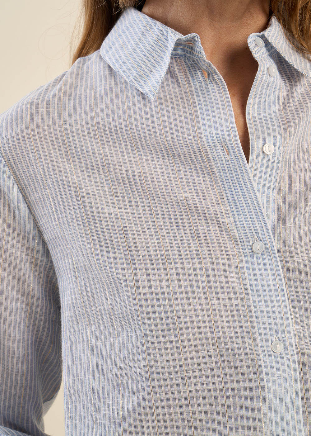 CARTALIA Striped shirt with lurex detail - 4 - Sud Express - Sud Express