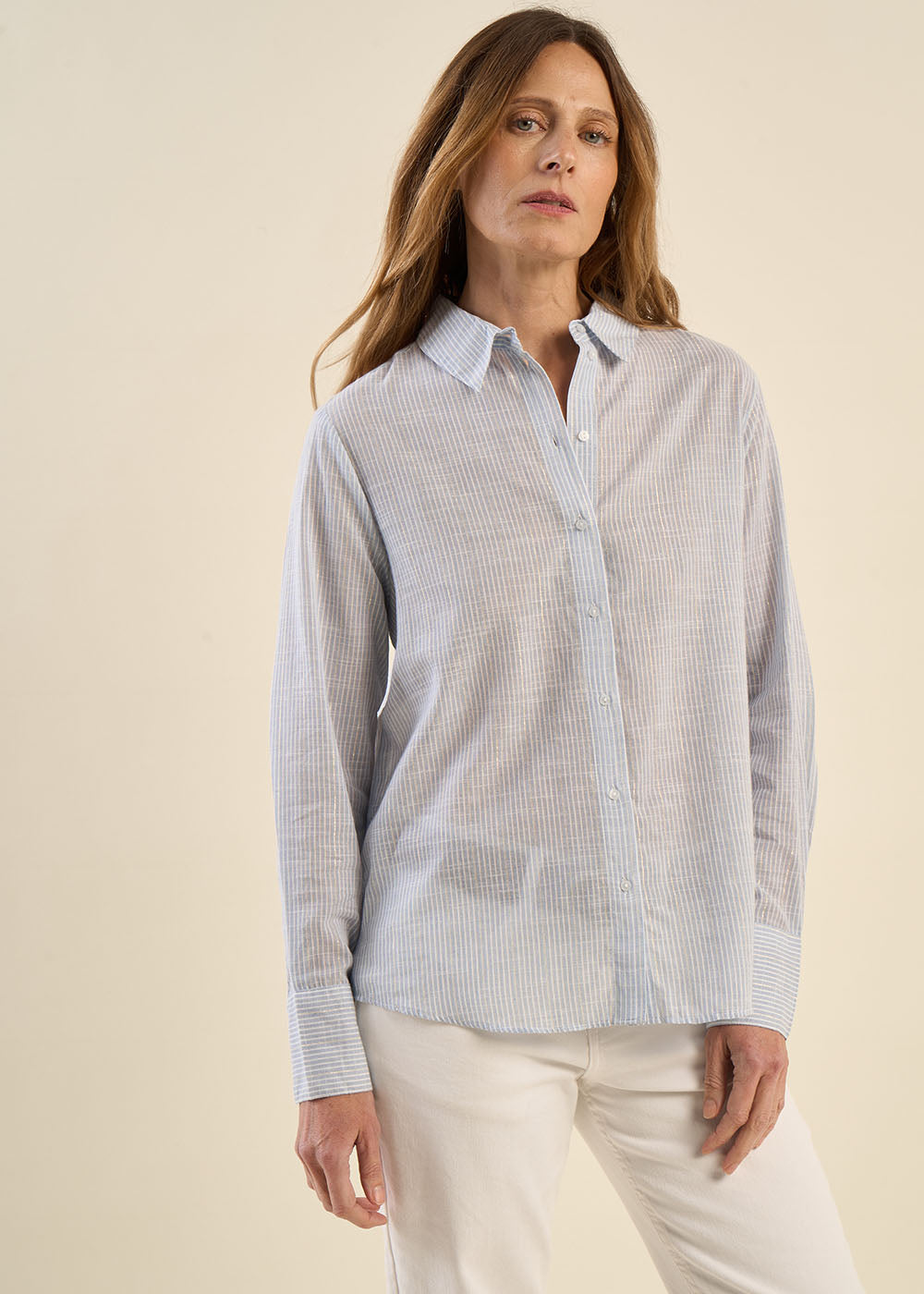Striped shirt with lurex detail - Sud Express - 5 - Sud Express