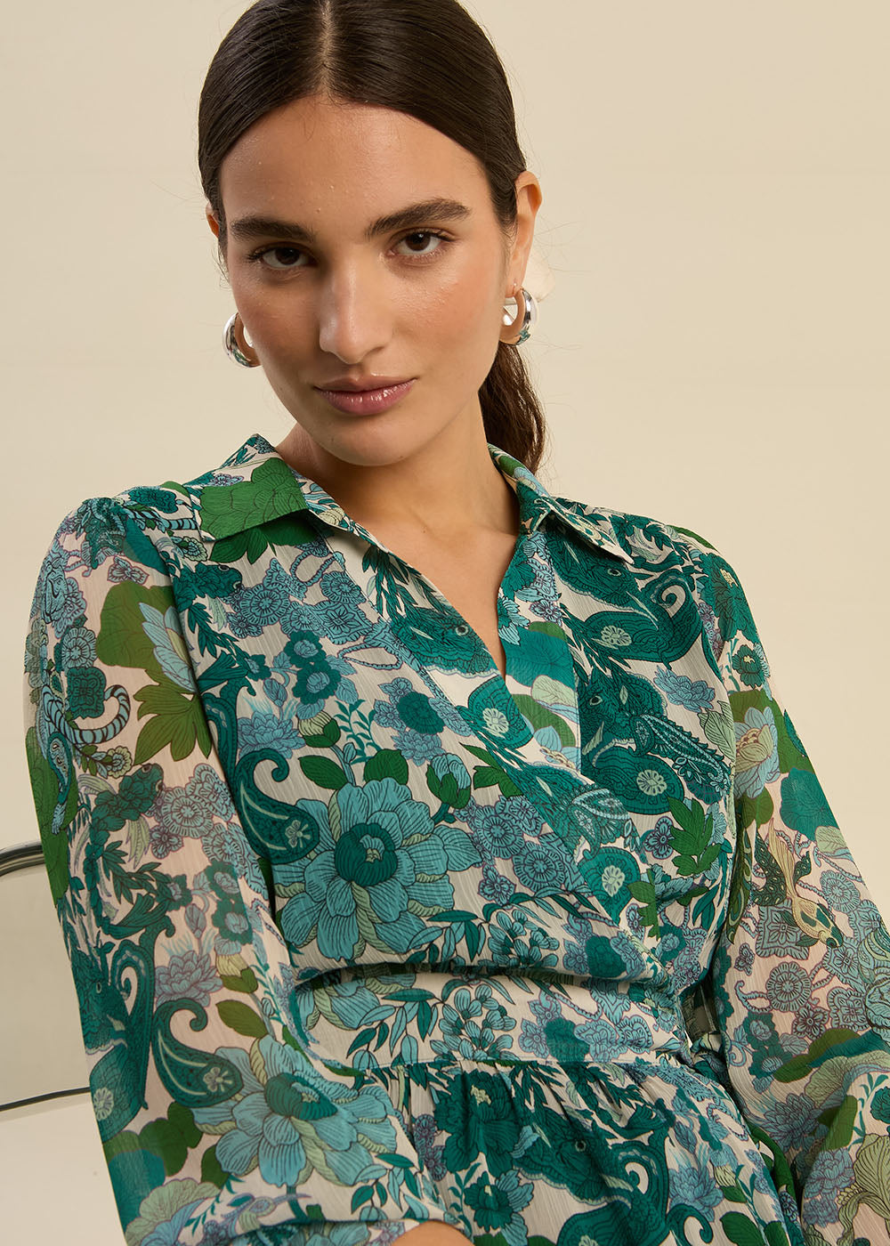 Printed midi dress - Sud Express - 7 - Sud Express