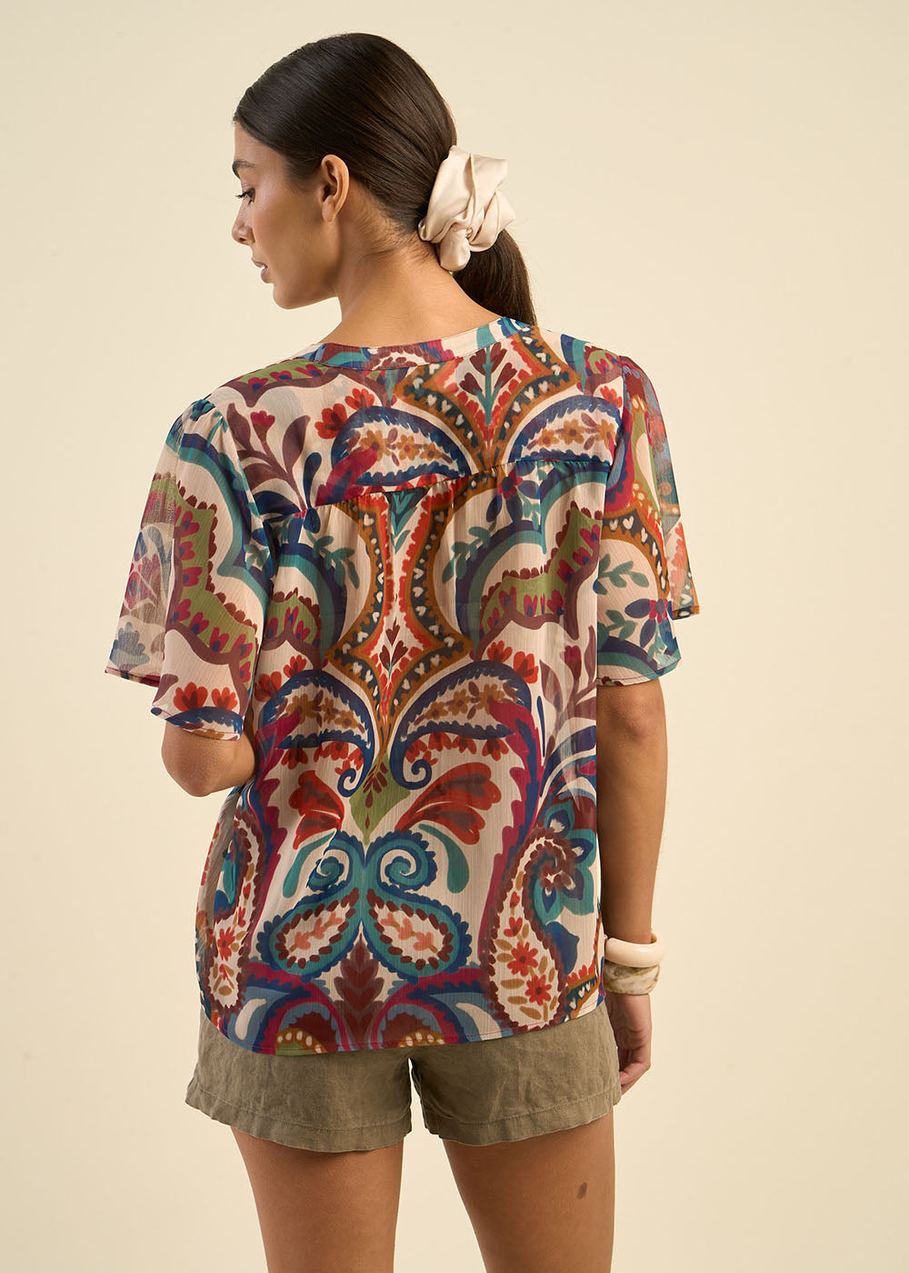 CLOENCIA Loose-fit shirt Botanical print - 3 - Sud Express - Sud Express