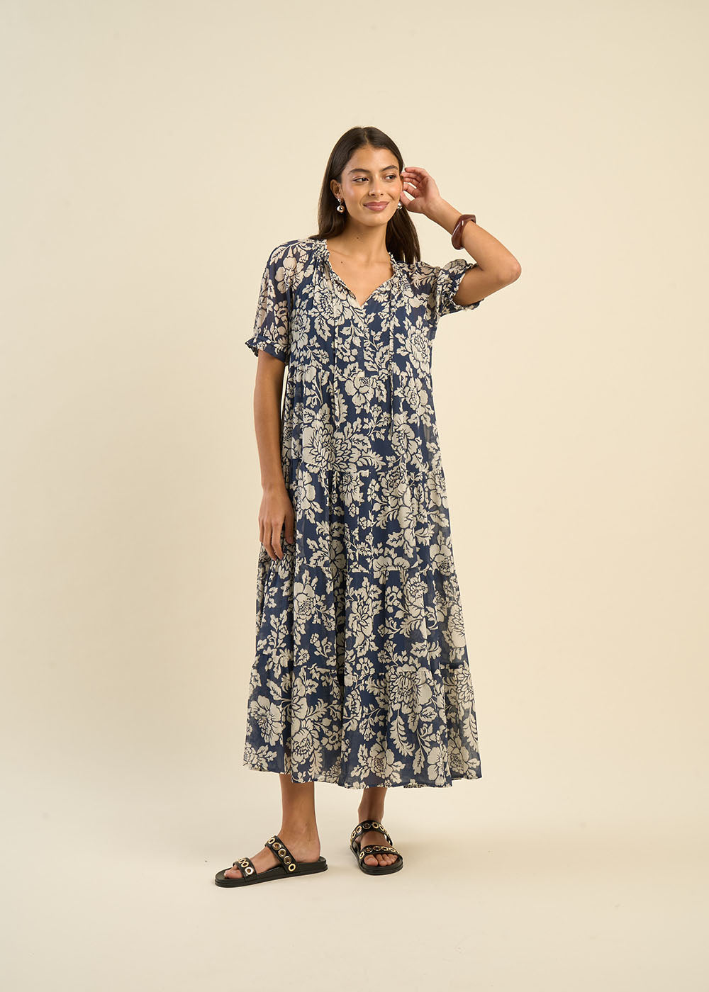 RIZALIA Floral print maxi dress - 1 - Sud Express - Sud Express