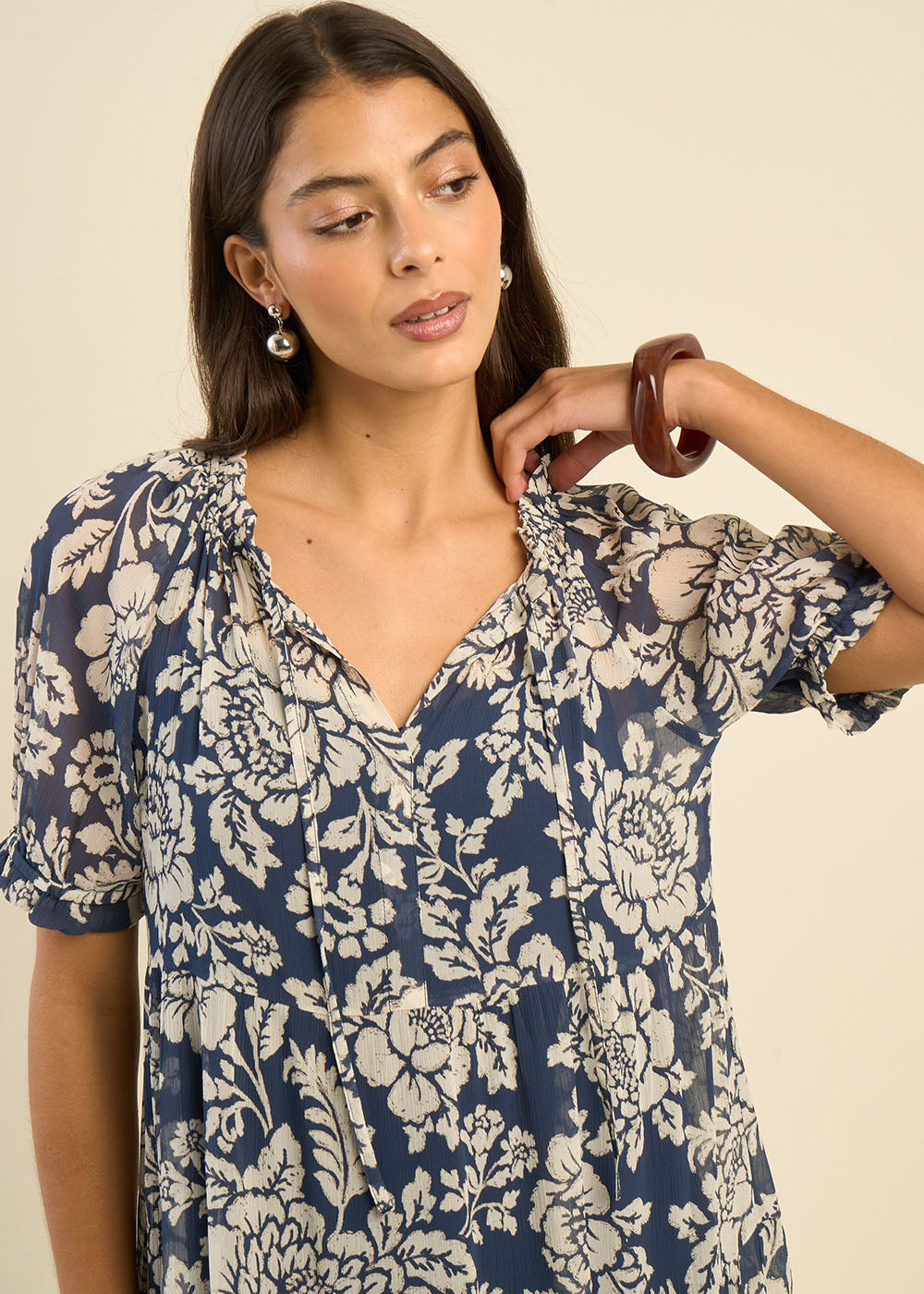 RIZALIA Floral print maxi dress - 2 - Sud Express - Sud Express