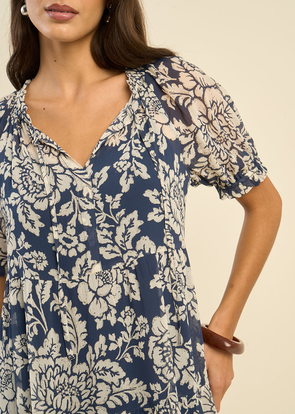 RIZALIA Floral print maxi dress - 4 - Sud Express - Sud Express