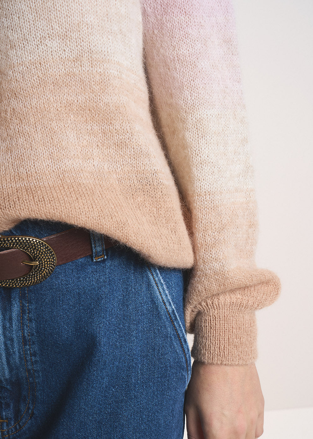 MAURICETTA Long-sleeved round-neck gradient jumper - 2 - Sud Express - Sud Express