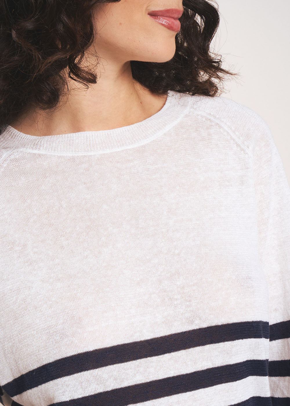 Striped linen knitted sweater - Sud Express - 2 - Sud Express