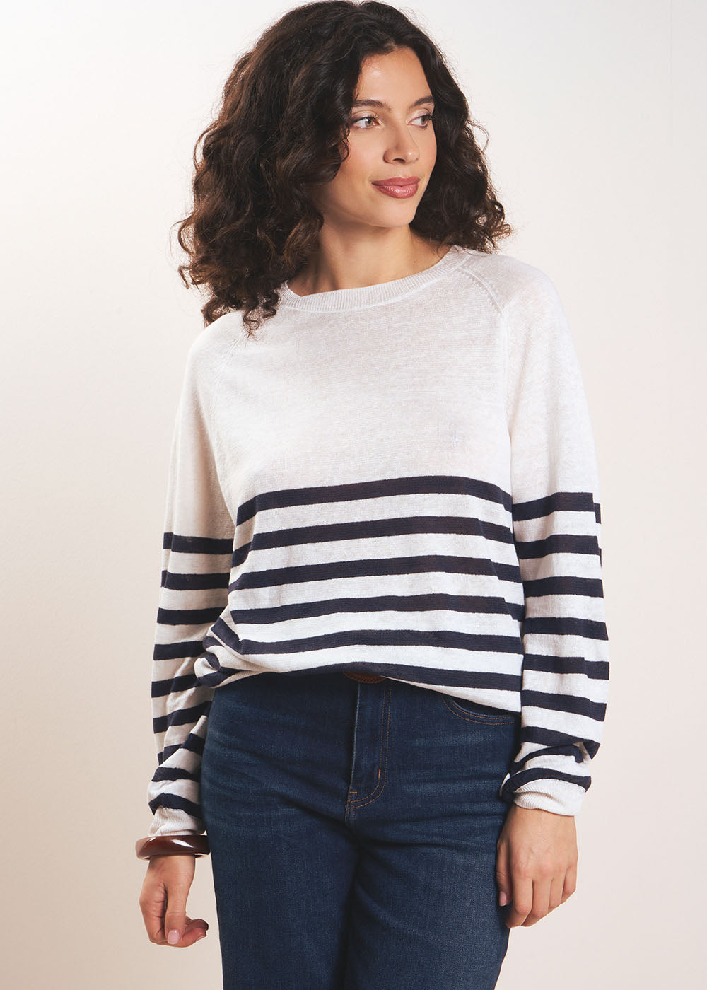 MACALOUY Striped linen knitted sweater - 4 - Sud Express - Sud Express