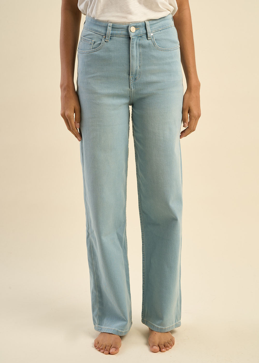 High-waisted wide-leg jeans - Sud Express - 2 - Sud Express