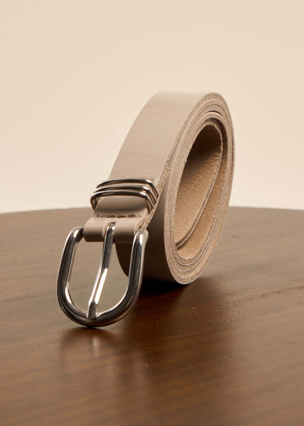 Leather belt with a gold buckle - Sud Express - 1 - Sud Express