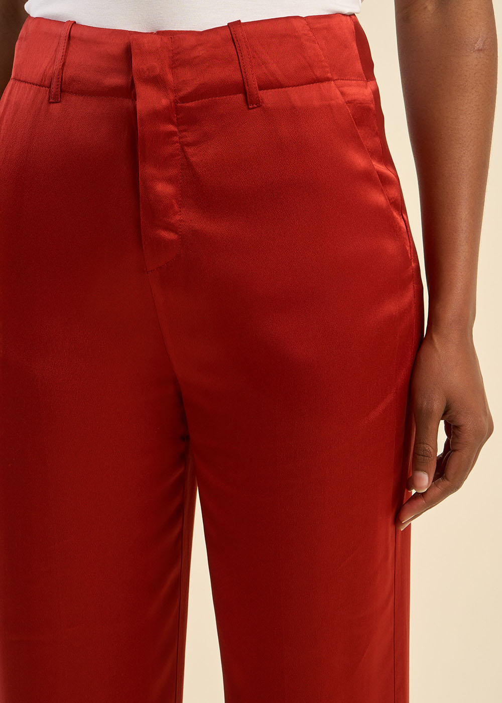 PATY Straight-leg trousers satin-finish fabric - 4 - Sud Express - Sud Express