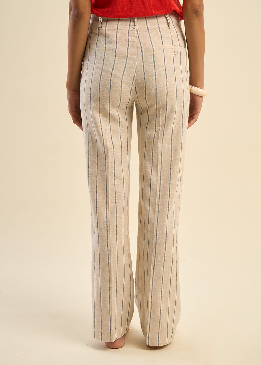 POHAM Wide-leg trousers in fine stripes - 3 - Sud Express - Sud Express