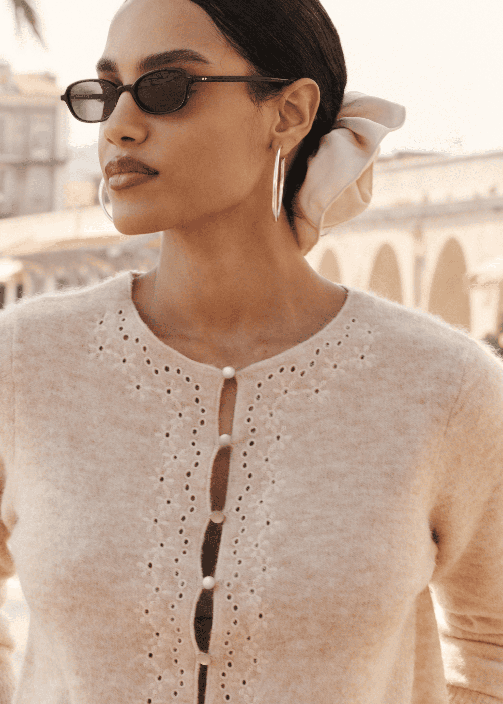 GELO Cardigan with round buttons and long sleeves - 1 - Sud Express - Sud Express