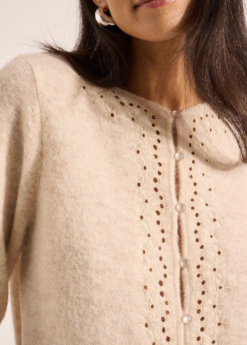 GELO Cardigan with round buttons and long sleeves - 2 - Sud Express - Sud Express