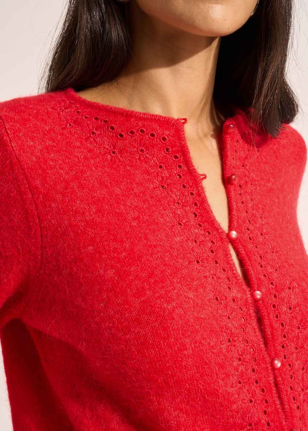 GELO Cardigan with round buttons and long sleeves - 2 - Sud Express - Sud Express