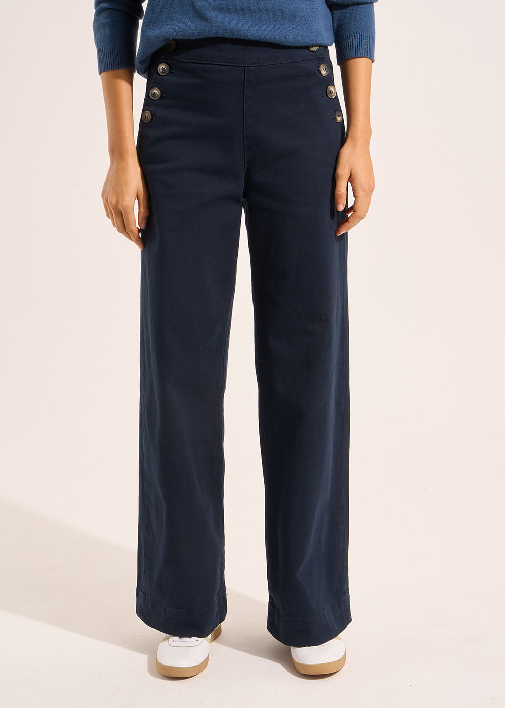 POMELO Straight-leg trousers with buttoned waistband - 2 - Sud Express - Sud Express
