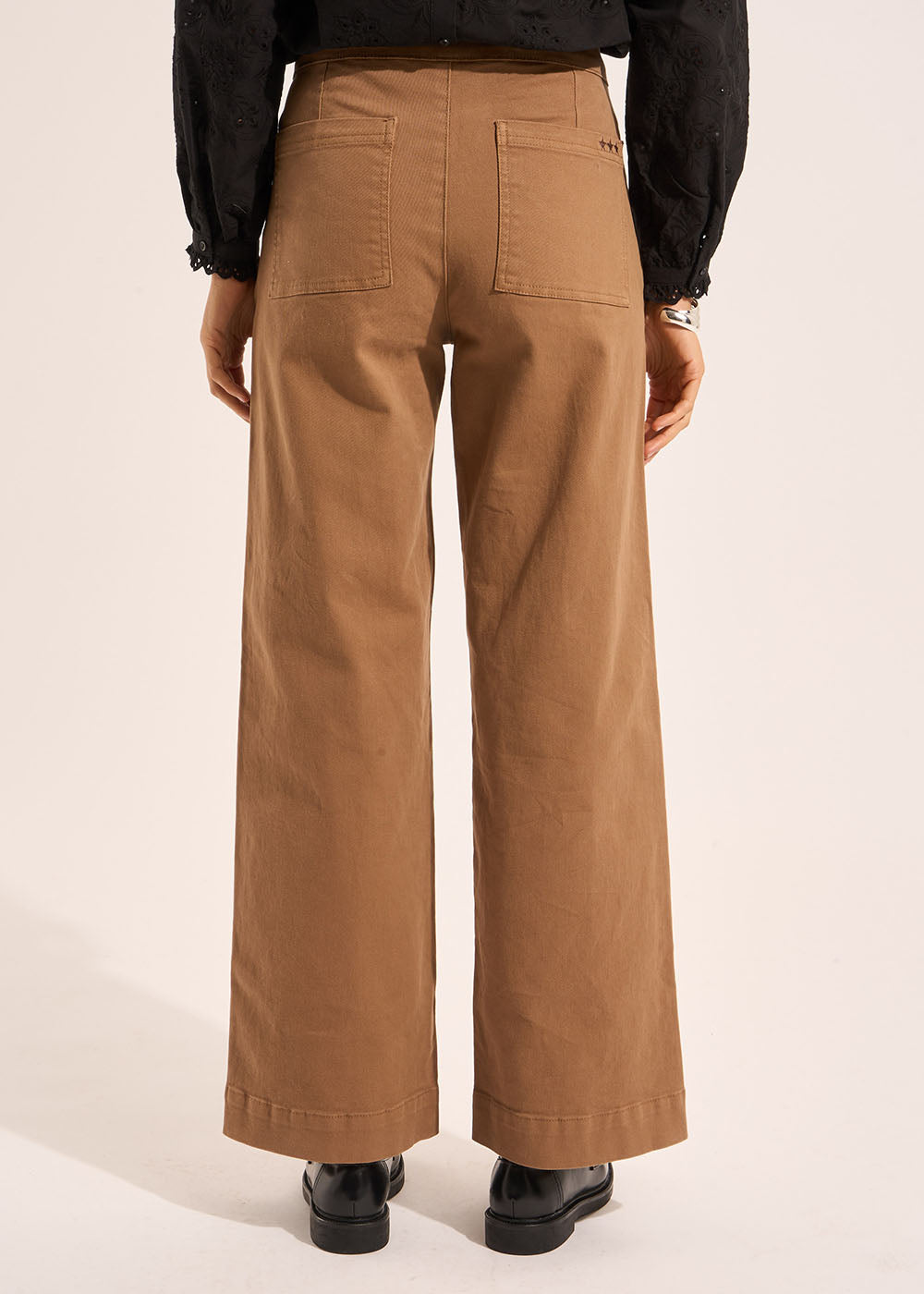 POMELO Straight-leg trousers with buttoned waistband - 3 - Sud Express - Sud Express
