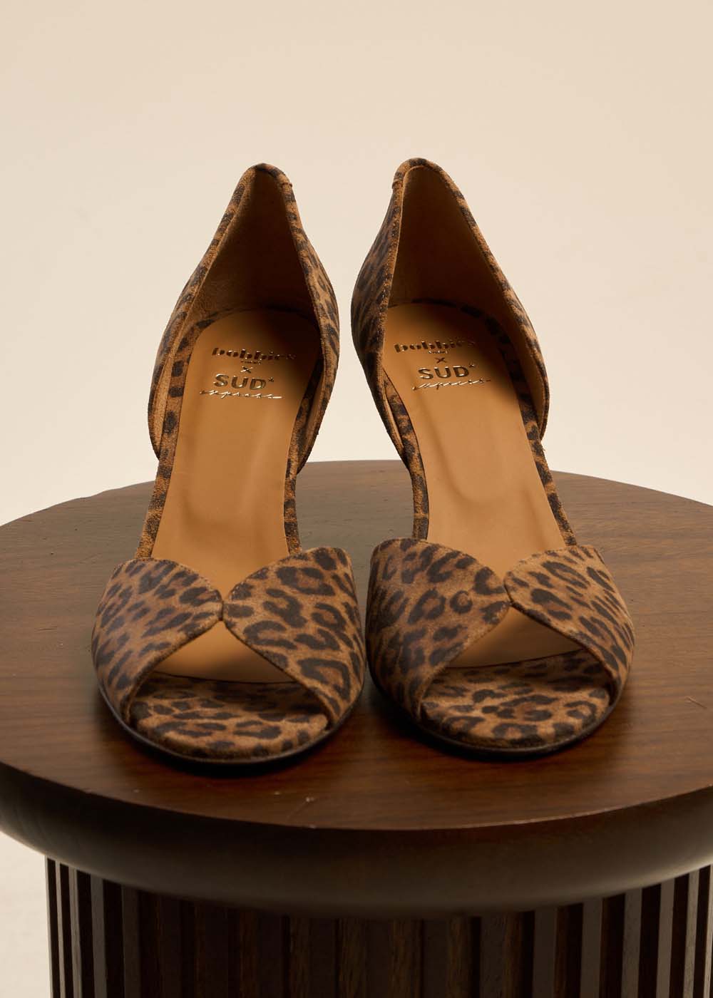 LIZ High-heeled sandals in printed suede leopard leather - 2 - Sud Express - Sud Express