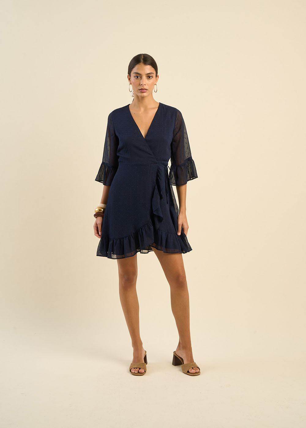 RIMIDA Plumetis wrap dress - 2 - Sud Express - Sud Express