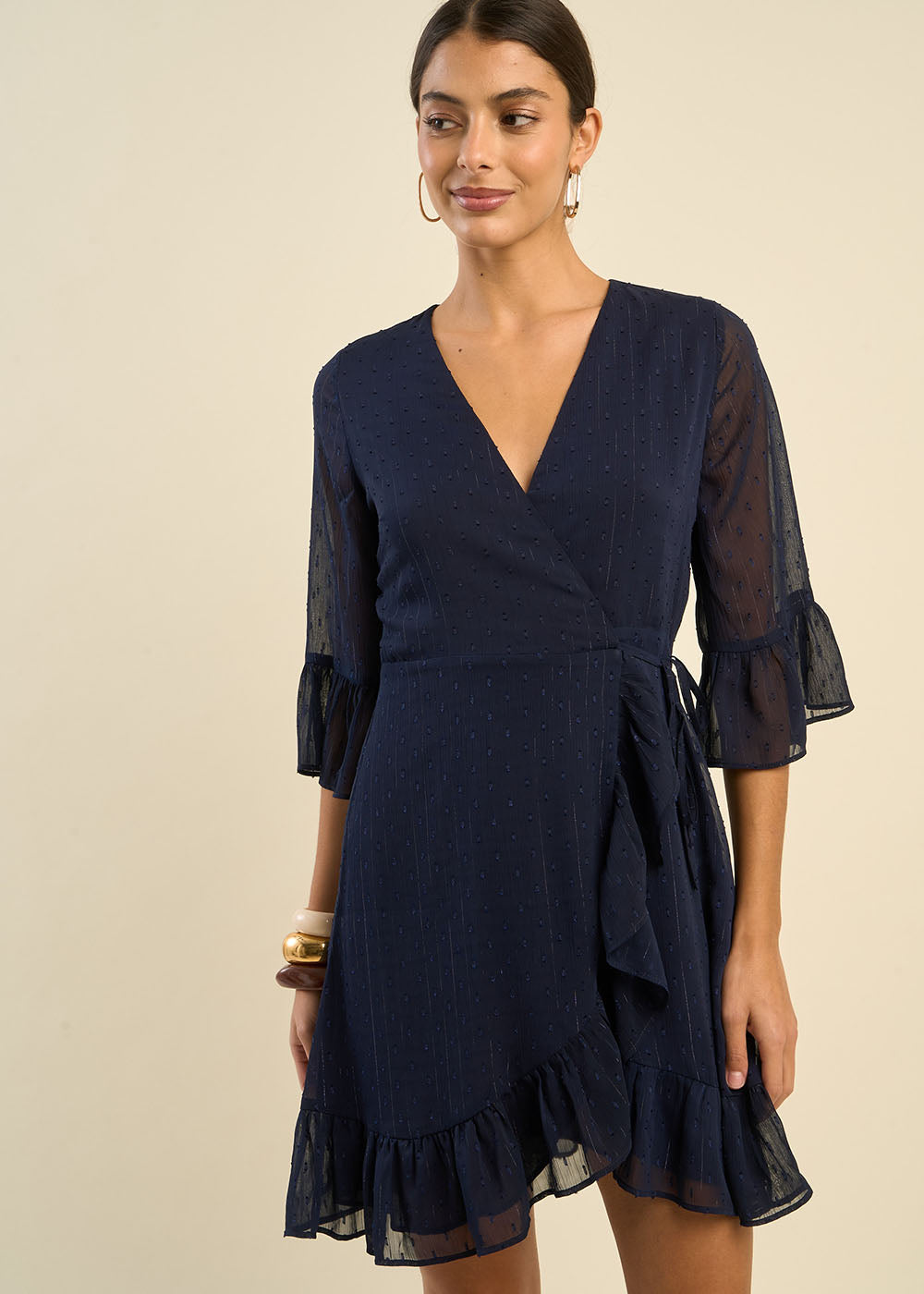 Plumetis wrap dress - Sud Express - 6 - Sud Express