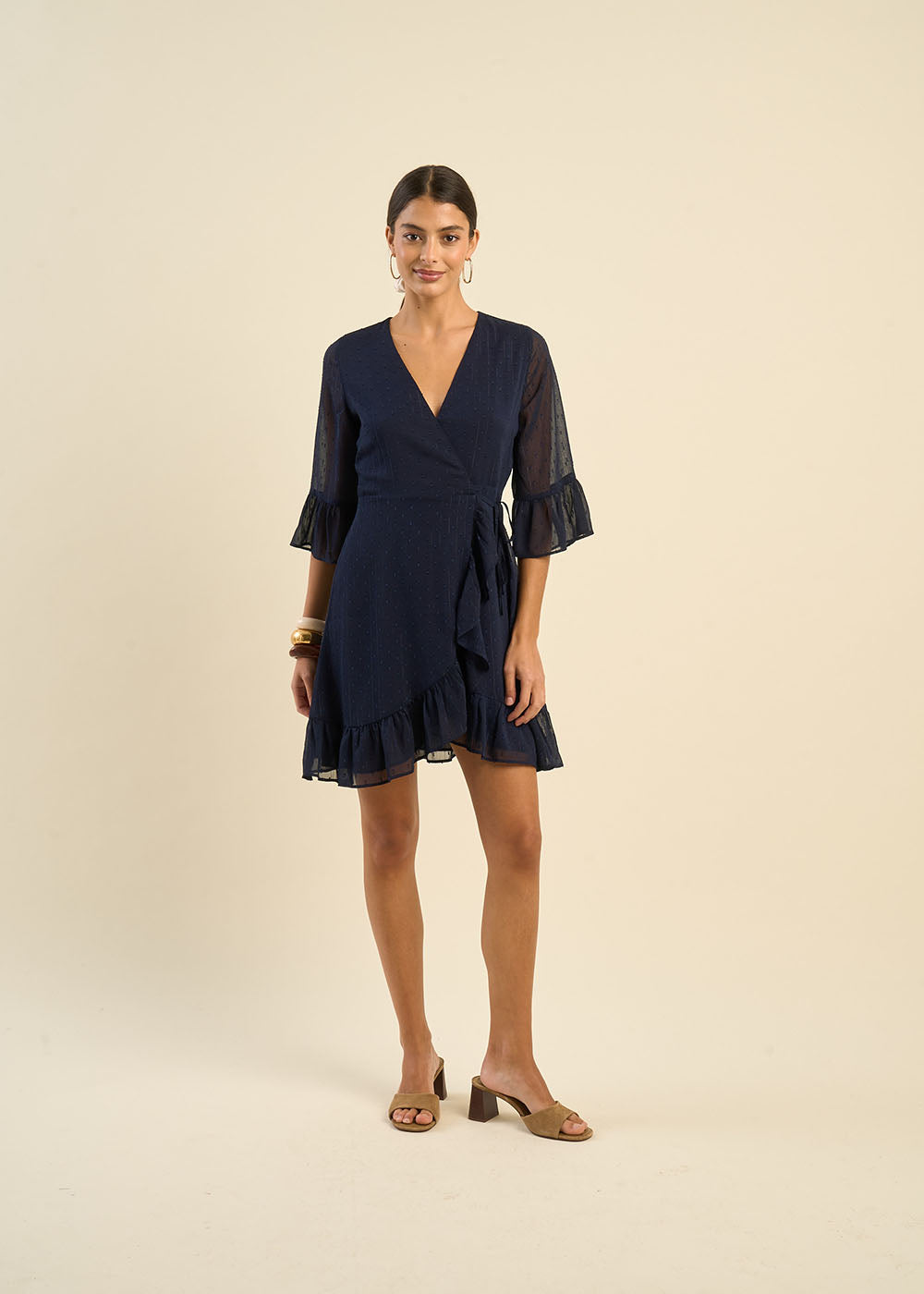 Plumetis wrap dress - Sud Express - 7 - Sud Express