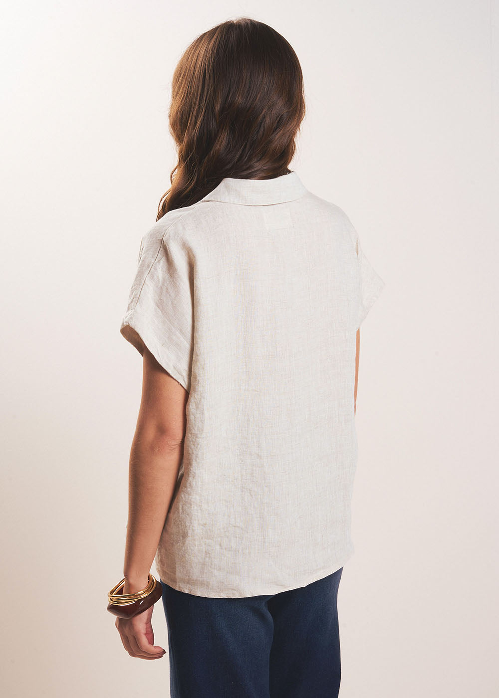 TAMINA Linen Blouse with V Neck - 3 - Sud Express - Sud Express