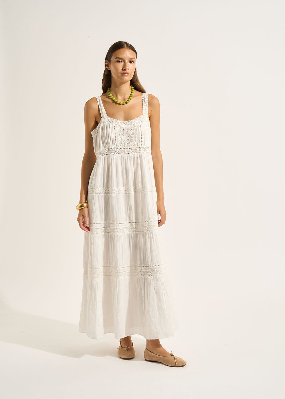 RAMINATA Long strappy embroided dress - 1 - Sud Express - Sud Express