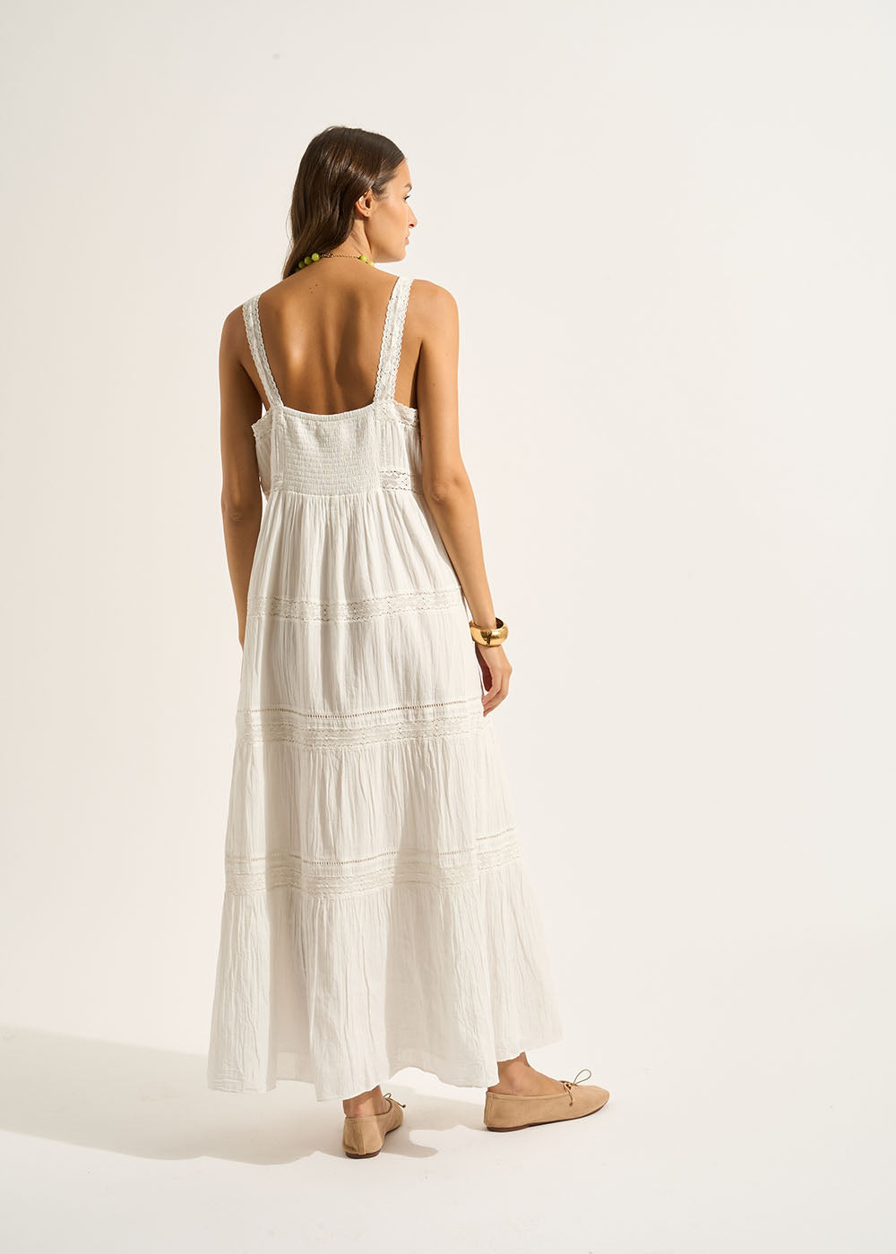 RAMINATA Long strappy embroided dress - 3 - Sud Express - Sud Express