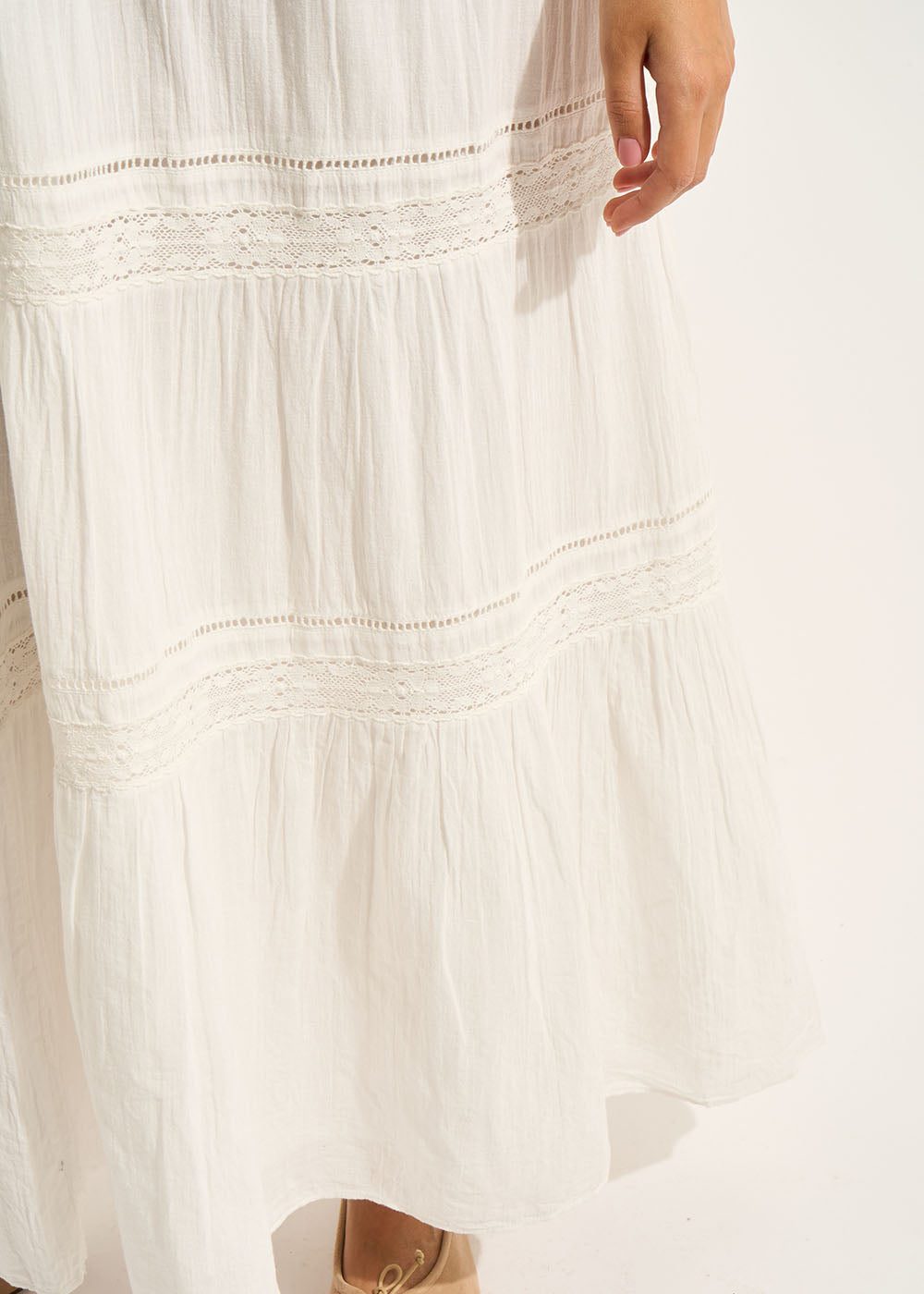 RAMINATA Long strappy embroided dress - 4 - Sud Express - Sud Express