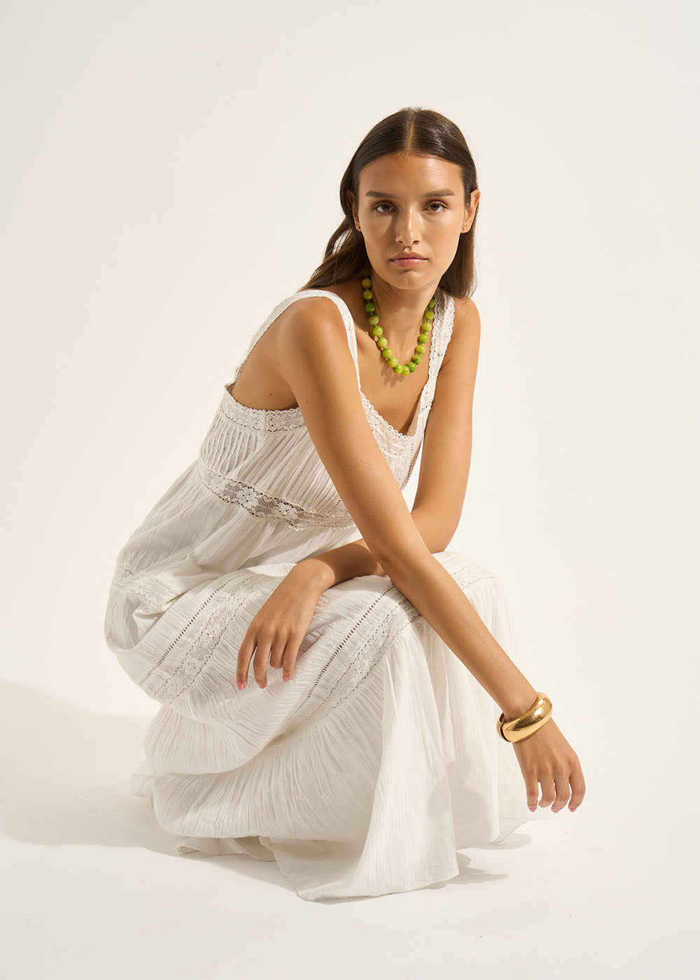 Long strappy embroided dress - Sud Express - 5 - Sud Express