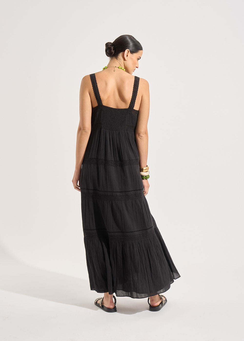 RAMINATA Long strappy embroided dress - 3 - Sud Express - Sud Express