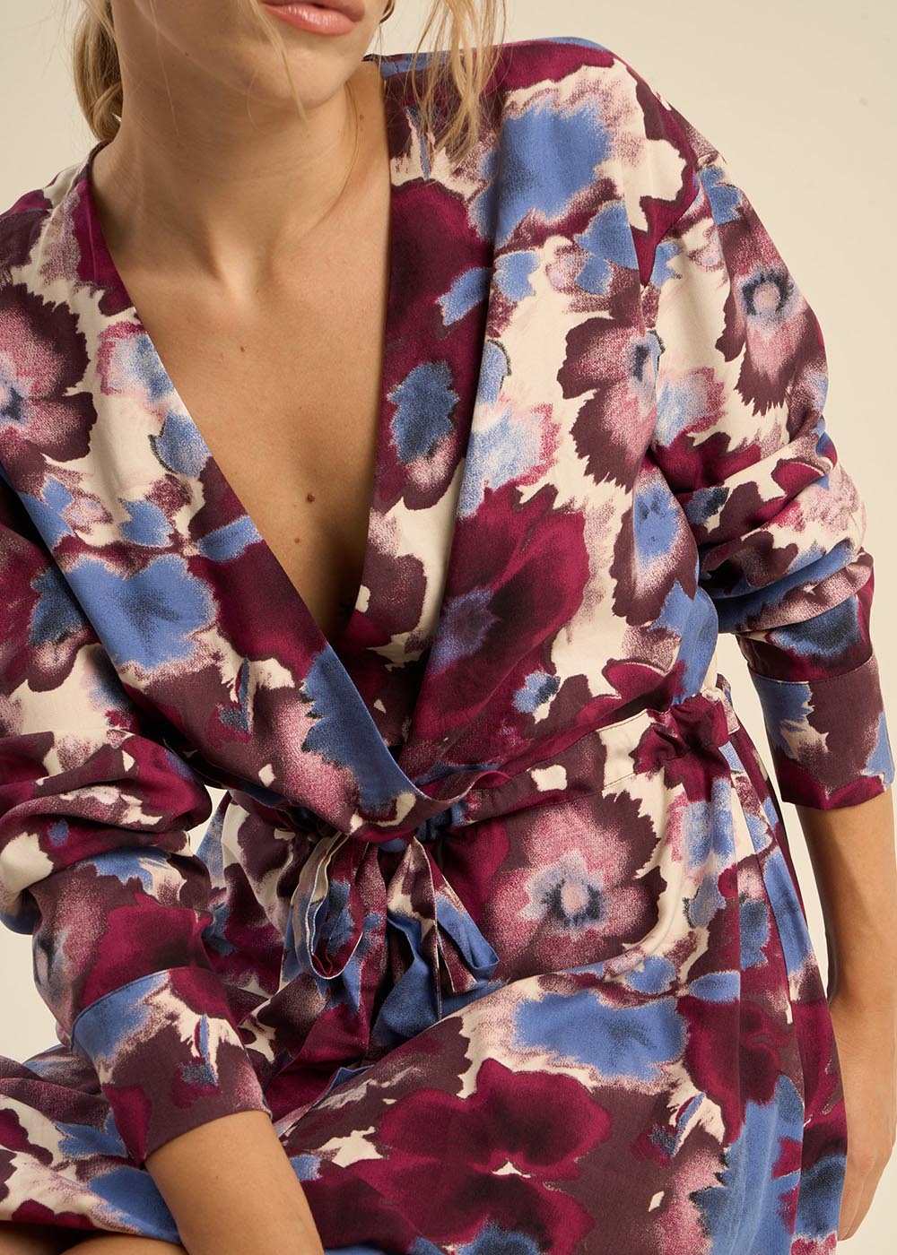 Printed V-neck dress - Sud Express - 2 - Sud Express