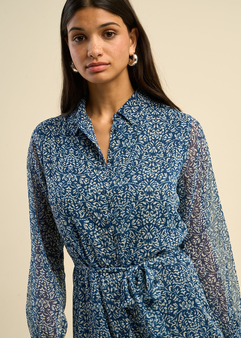RONNA Long printed shirt dress - 2 - Sud Express - Sud Express