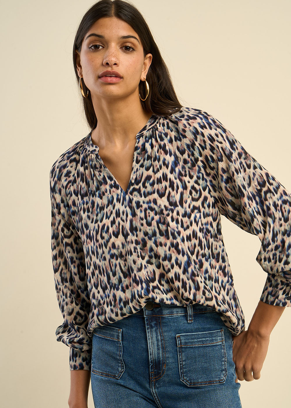TALOUKA Leopard print flowing blouse - 4 - Sud Express - Sud Express