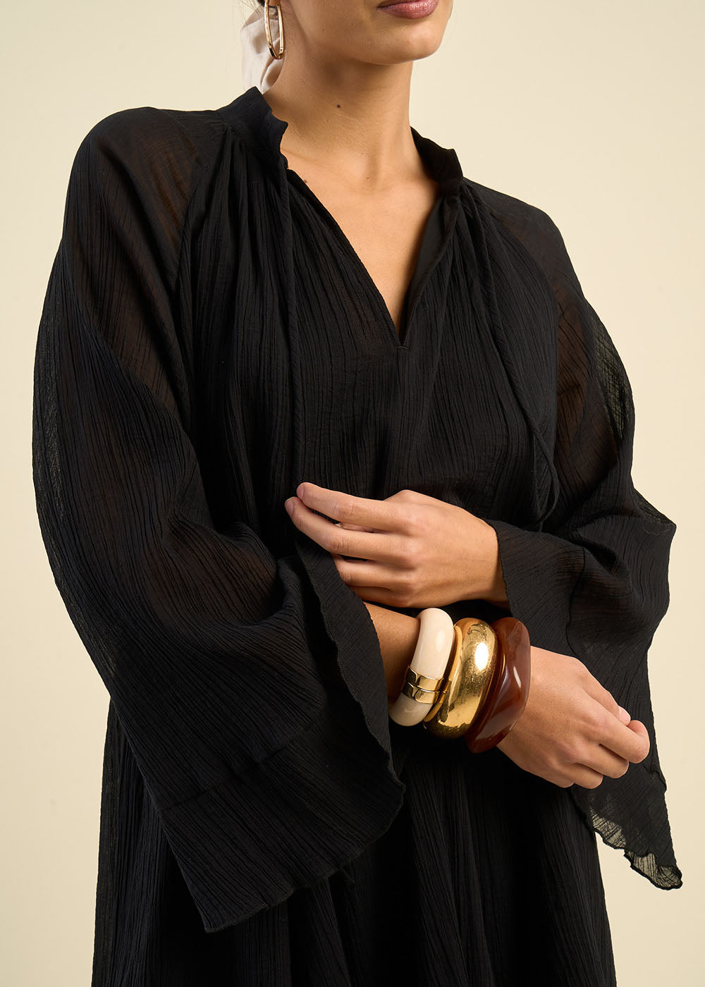 RALONA Short flared dress with flared sleeves - 4 - Sud Express - Sud Express