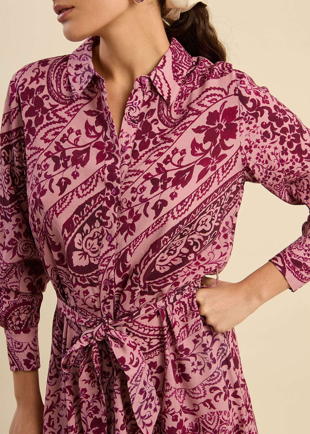 RADILINE Shirt-style patterned short dress - 2 - Sud Express - Sud Express