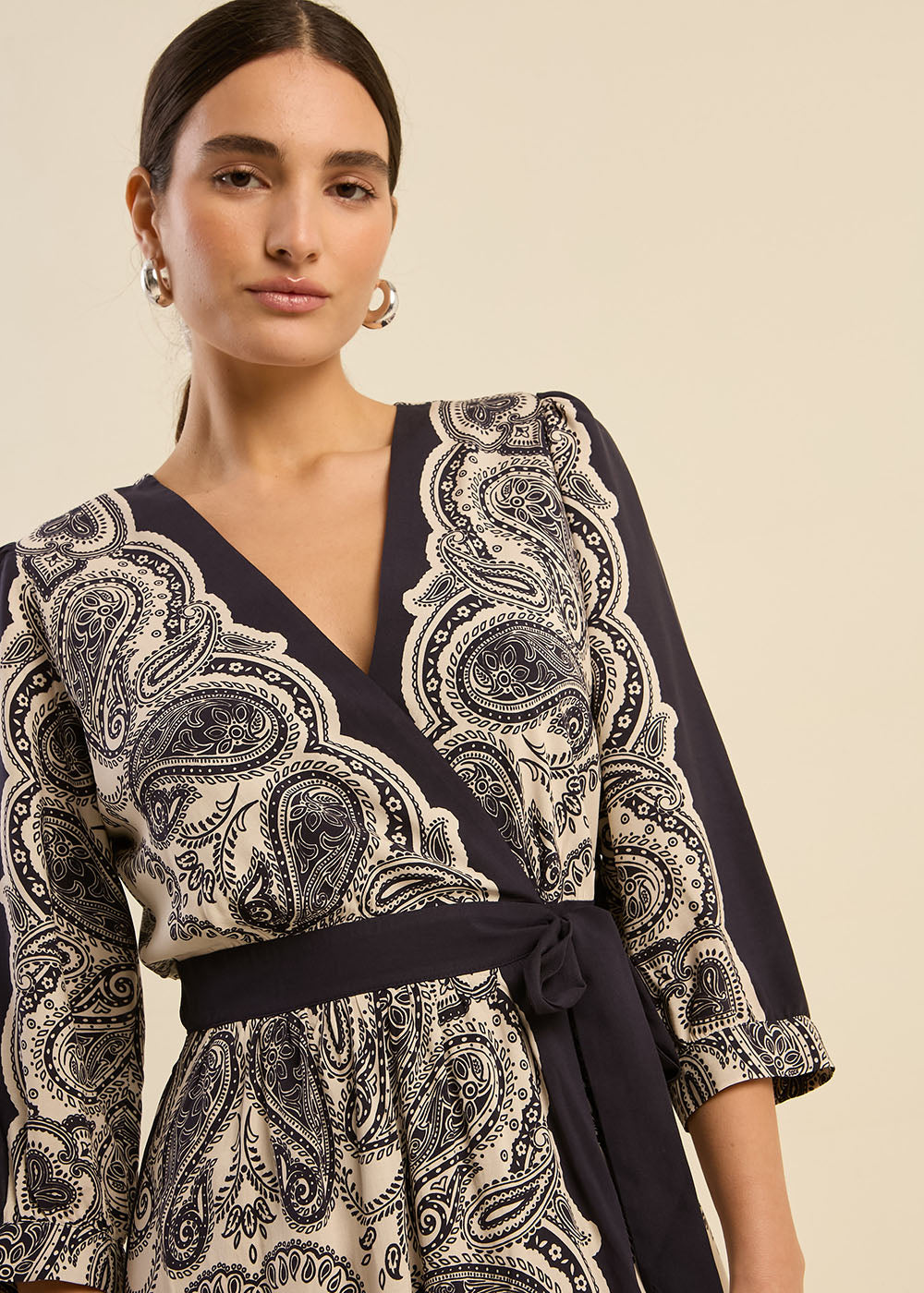 Long paisley dress NAVY RONAKA Sud Express Long paisley dress NAVY RONAKA Sud Express