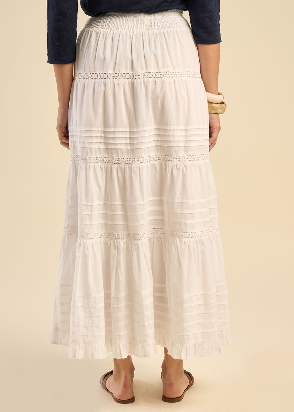 JOLINIE Bohemian long skirt with ruffles and lace - 3 - Sud Express - Sud Express