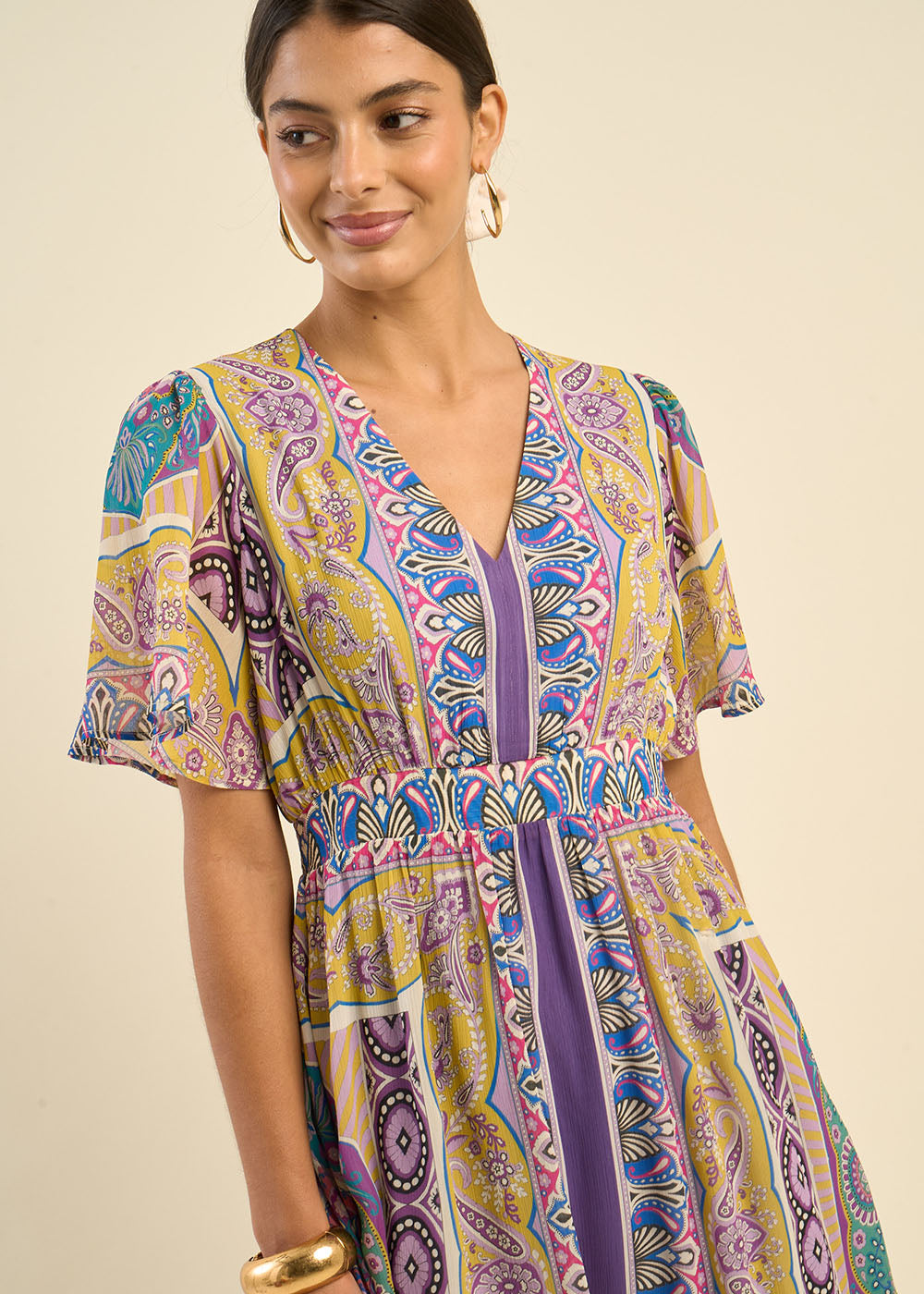 RAMATHA Patterned V-neck maxi dress - 2 - Sud Express - Sud Express