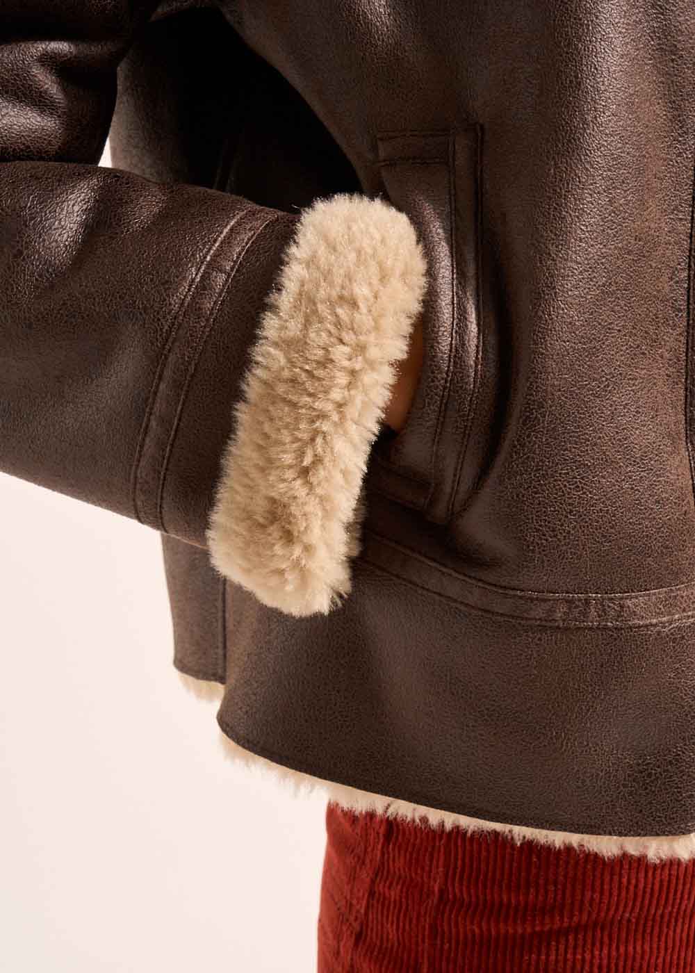 MALTAZI Faux sheepskin coat with faux fur lining - 4 - Sud Express - Sud Express